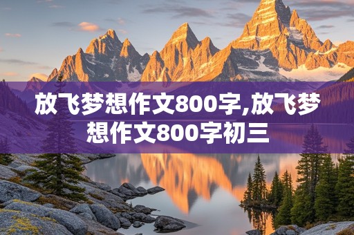 放飞梦想作文800字,放飞梦想作文800字初三