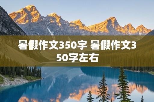 暑假作文350字 暑假作文350字左右