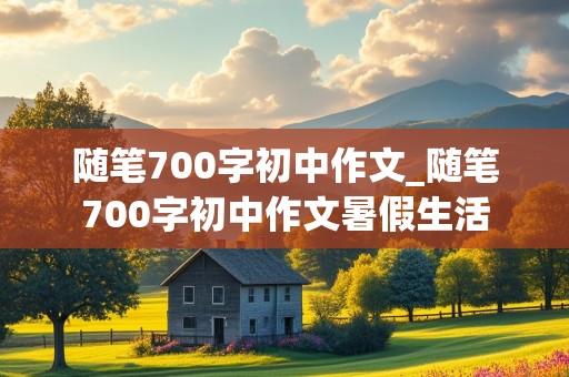 随笔700字初中作文_随笔700字初中作文暑假生活