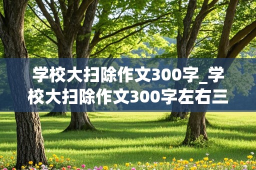 学校大扫除作文300字_学校大扫除作文300字左右三年级