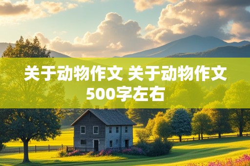 关于动物作文 关于动物作文500字左右