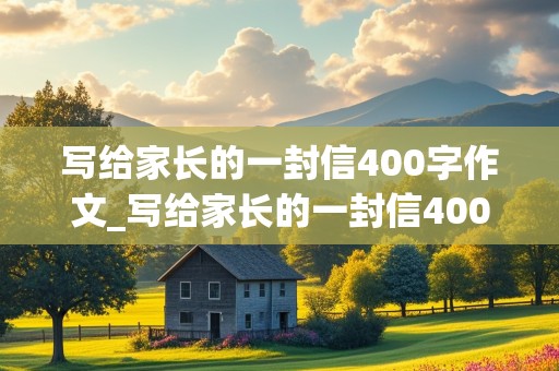 写给家长的一封信400字作文_写给家长的一封信400字作文初中