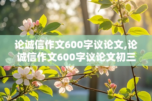 论诚信作文600字议论文,论诚信作文600字议论文初三