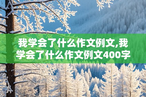 我学会了什么作文例文,我学会了什么作文例文400字