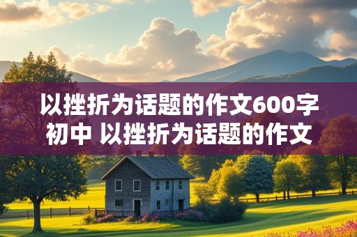 以挫折为话题的作文600字初中 以挫折为话题的作文600字初中作文