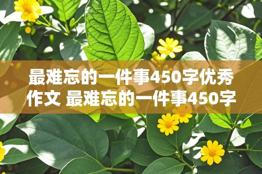 最难忘的一件事450字优秀作文 最难忘的一件事450字优秀作文图片大全